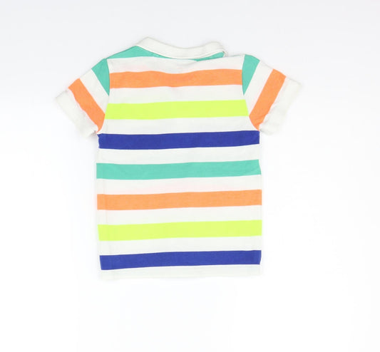 NEXT Girls Multicoloured Striped Basic T-Shirt Size 5-6 Years