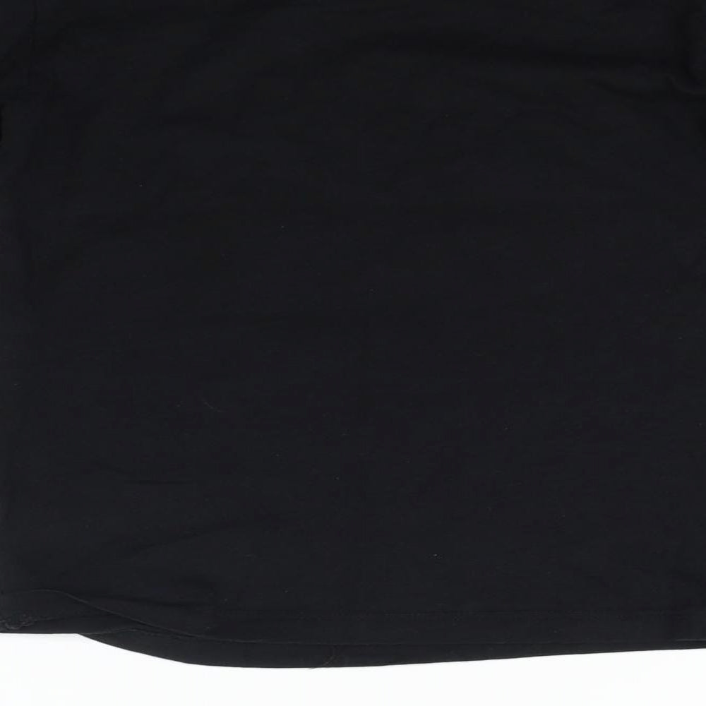 Brand and care label for Next girls’ black basic t-shirt, size 5-6, years