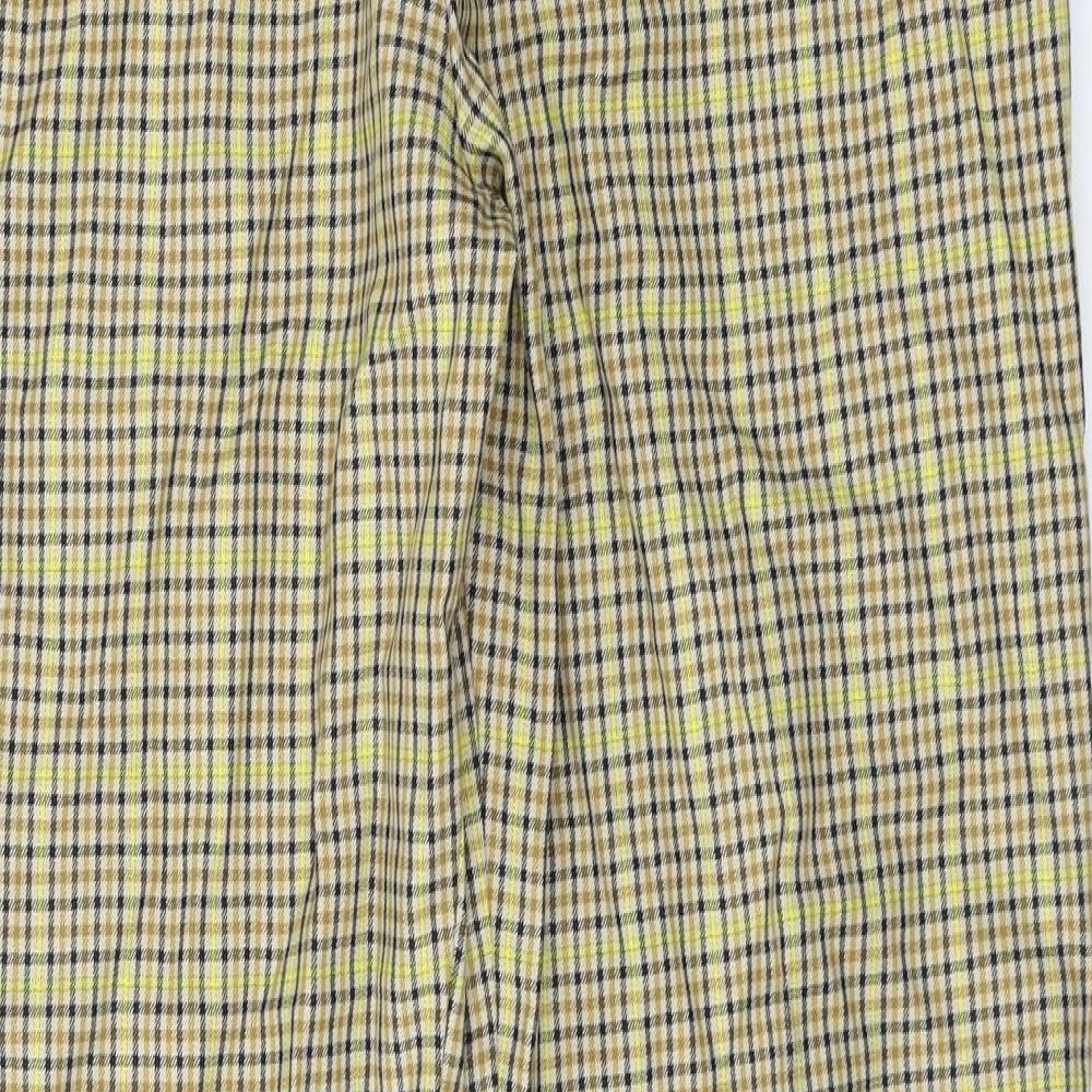 Marks and Spencer Womens Beige Check Trousers Size 30 in L26 in