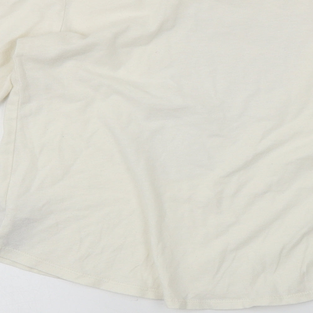 Gap Girls White Basic T-Shirt Size L - Sequin detail