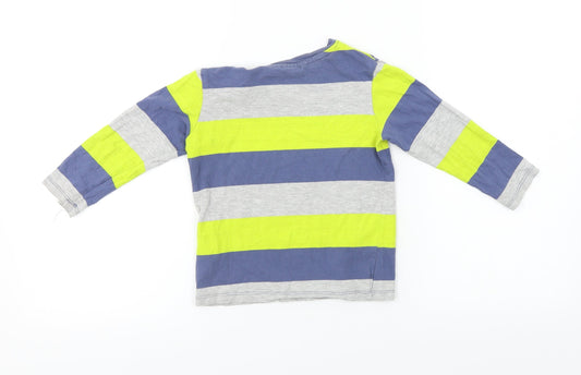 H&M Boys Grey Striped Basic T-Shirt Size 2 Years