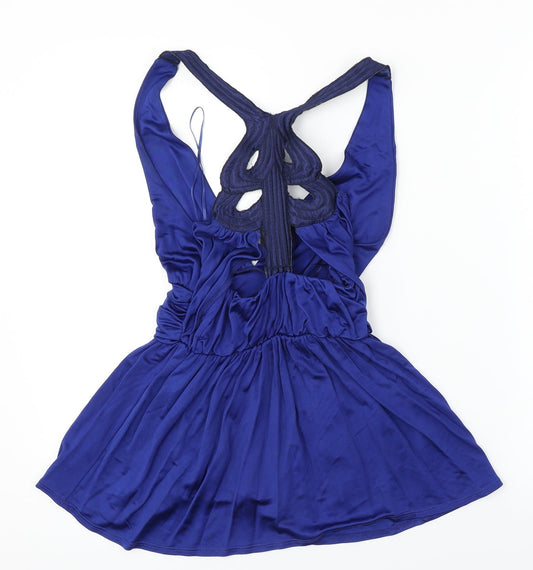 Topshop Womens Blue Basic Blouse Size 8