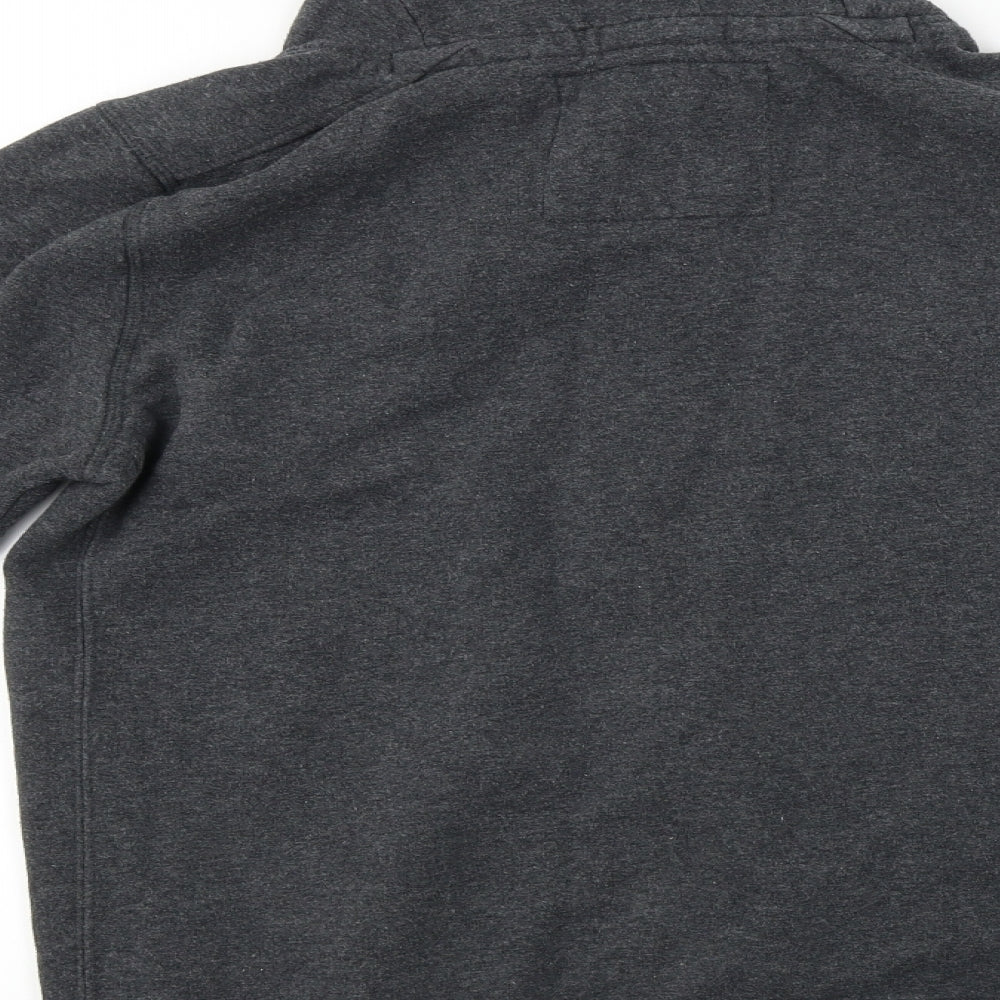 Brand and care label for L.O.G.G men’s grey jumper, size S