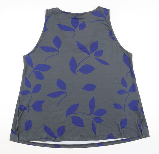 Preworn Womens Grey Floral Basic Tank Size M