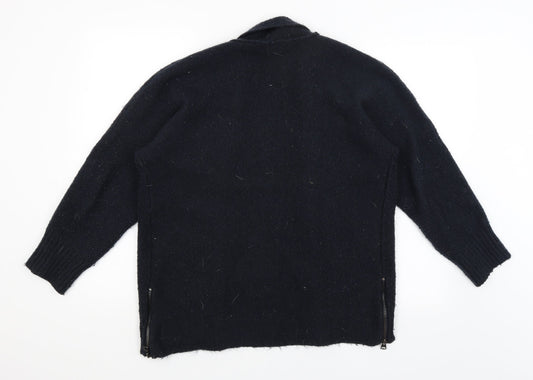 M&S Womens Blue Wrap Jumper Size M