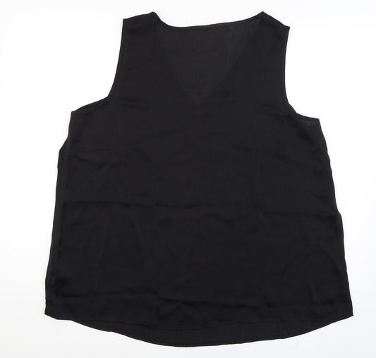 Julipa Womens Black Basic Tank Size 16