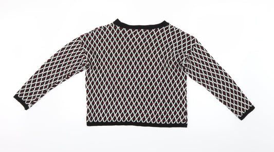 Q-10 Womens Multicoloured Argyle/Diamond Pullover Jumper Size L