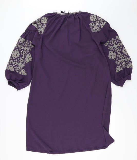 Jasmina Paris Womens Purple Shift Size M