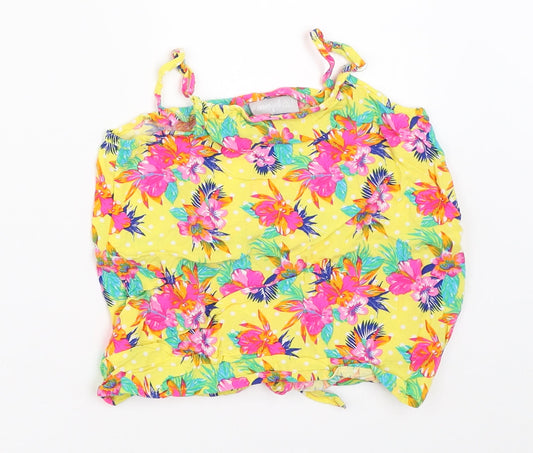 Matalan Girls Yellow Floral Camisole Tank Size 7 Years