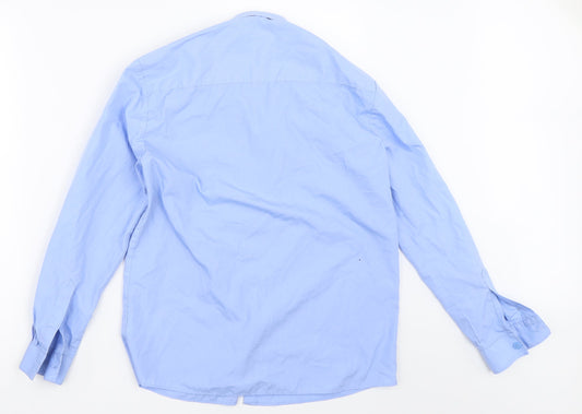 George Boys Blue Basic Button-Up Size 11-12 Years