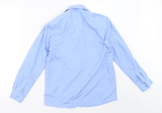 George Boys Blue Basic Button-Up Size 11-12 Years
