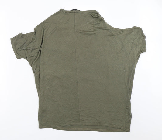 Select Womens Green Basic T-Shirt Size 10 - cold shoulder