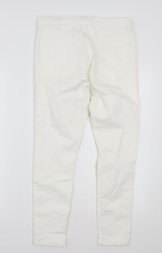 Topshop Womens White Cropped Jeans Size 34 L24 in