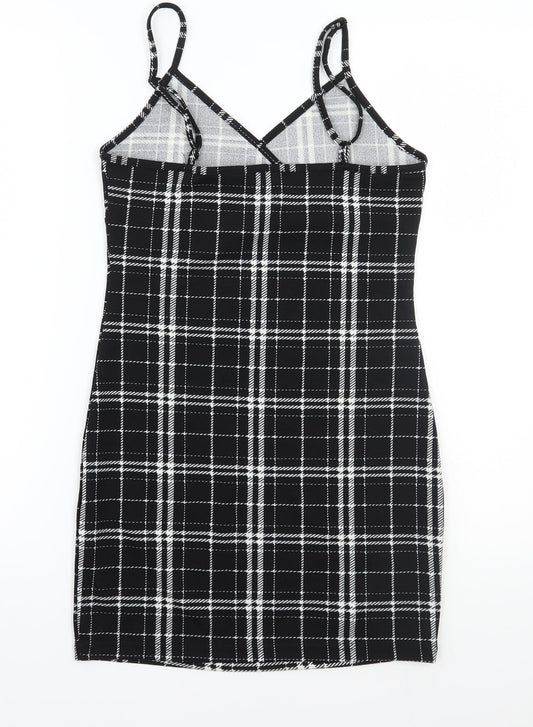 SheIn Womens Black Check A-Line Size S