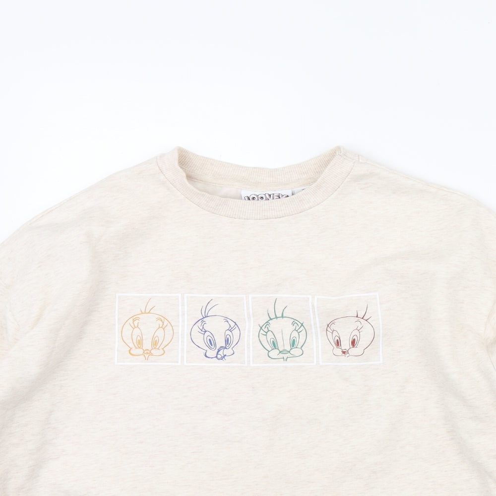 Looney Toons Womens Beige Pullover Jumper Size XS - Looney Tunes