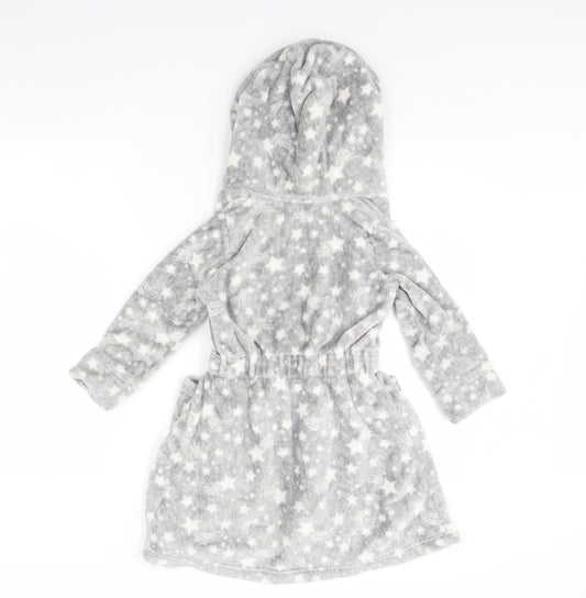 TU Girls Grey Spotted Cami Robe Size 5 Years - star pattern