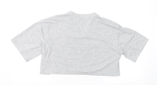 IVY PARK Womens Grey Cropped T-Shirt Size S
