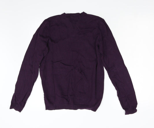 Topman Mens Purple Knit Pullover Jumper Size S