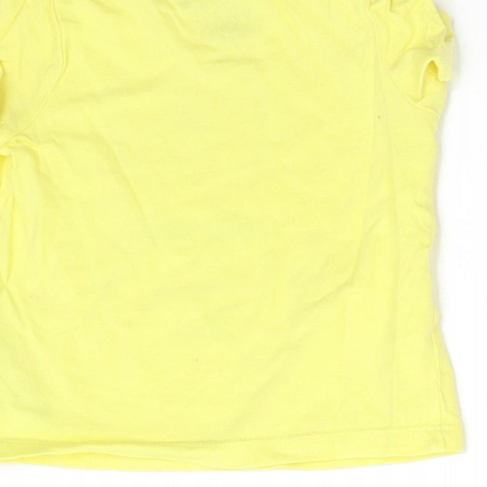Brand and care label for F&F Baby Yellow Basic T-Shirt, size 0-3, Months
