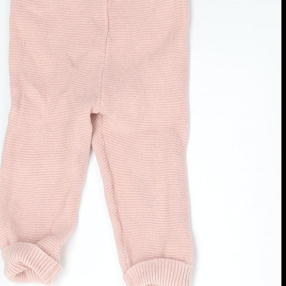 Brand and care label for F&F Baby Pink Track Pants Trousers, size 3-6, Months