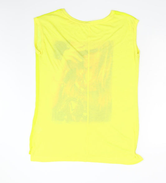 Brave Soul Womens Yellow Basic T-Shirt Size L
