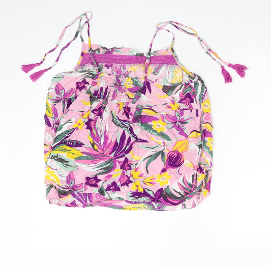 Keep Well Womens Pink Floral Basic Tank Size 14