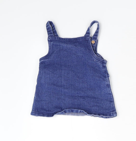 Primark Girls Black Damask Pinafore/Dungaree Dress Size 3-6 Months