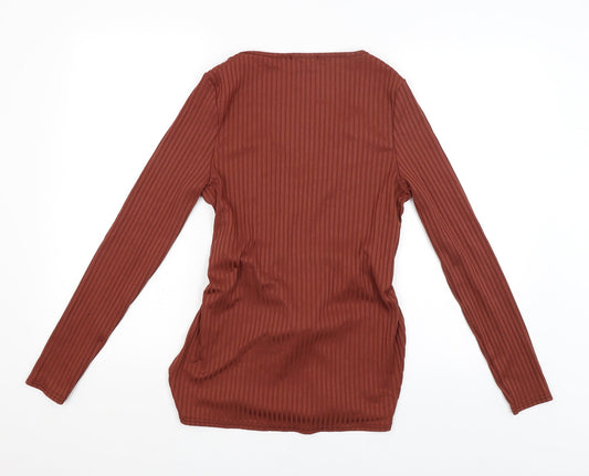 Club London Womens Brown Basic Blouse Size 8