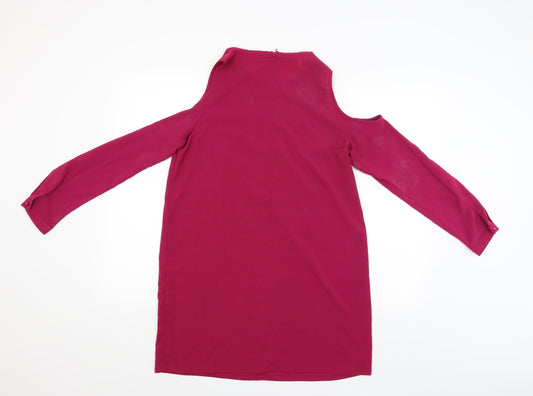 Boohoo Womens Pink Basic Blouse Size 12