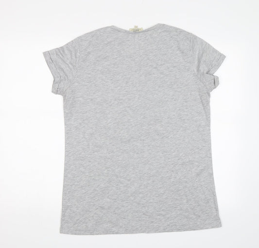 Papaya Womens Grey Basic T-Shirt Size 14 - Santa Baby