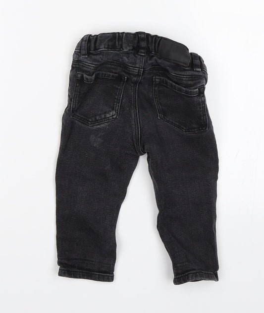 H&M Baby Black Denim Jogger Jeans Size 9 Months