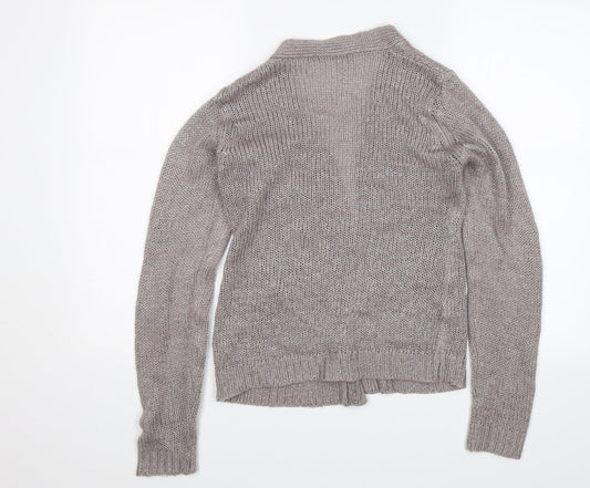 Lefties Womens Grey Cardigan Jumper Size S