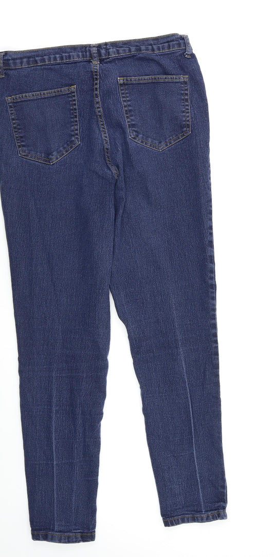 PRETTYLITTLETHING Womens Blue Skinny Jeans Size 14 L26 in