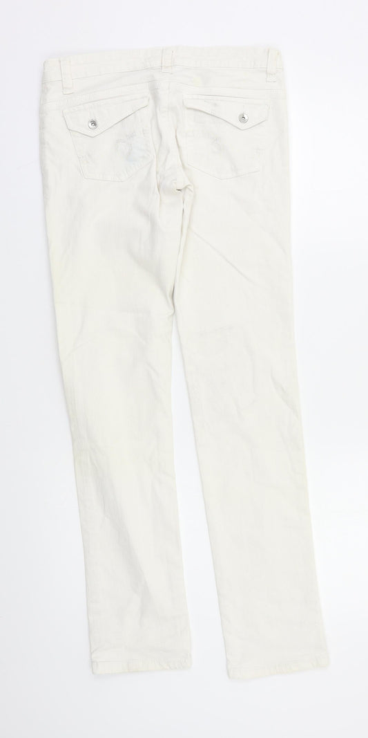 miss Apt Womens White Straight Jeans Size 8 L27 in
