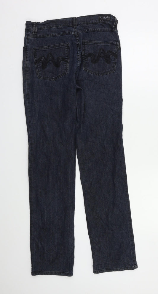 Nicole Womens Grey Straight Jeans Size 10 L30 in