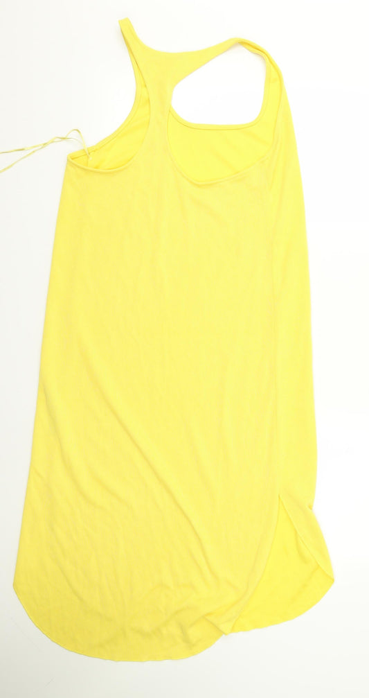 Zara Womens Yellow Rayon T-Shirt Dress Size M