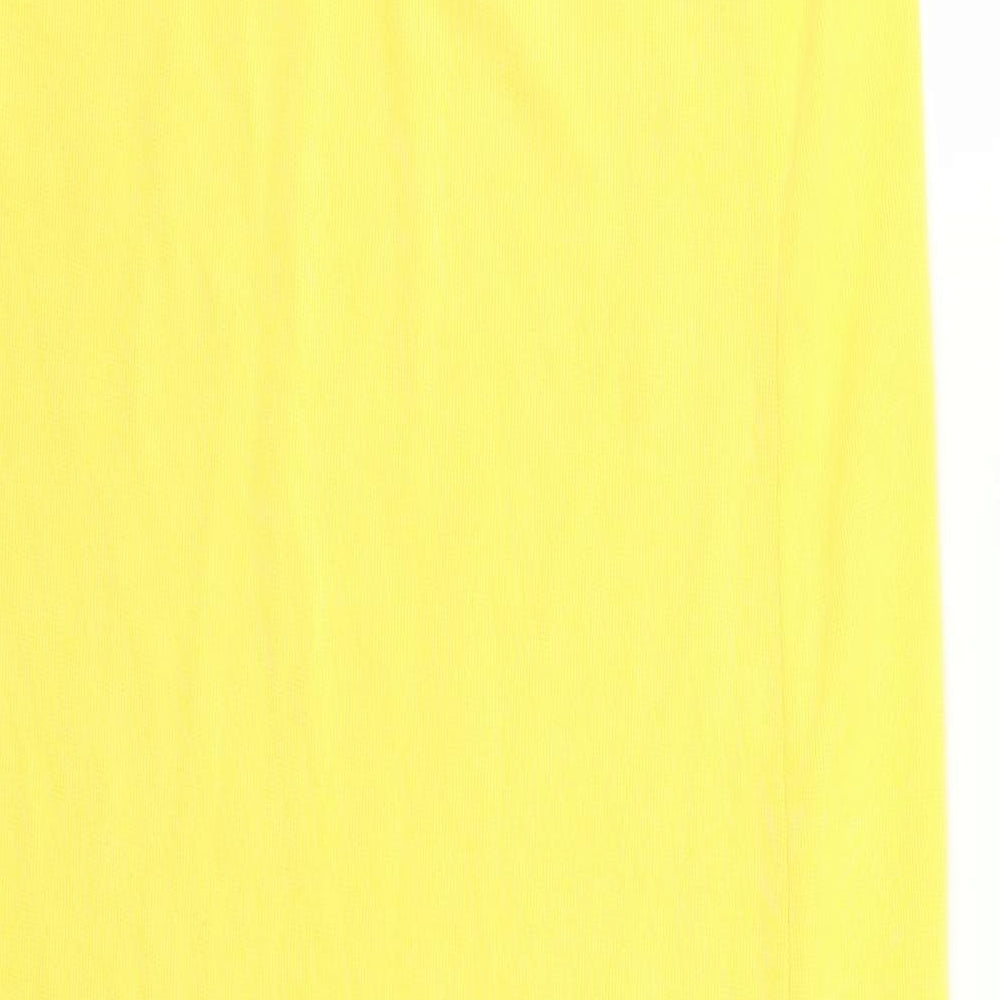 Zara Womens Yellow Rayon T-Shirt Dress Size M