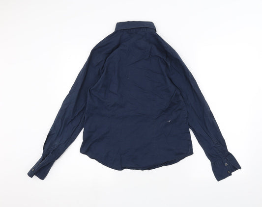 Franco Callegari Womens Blue Basic Button-Up Size 10