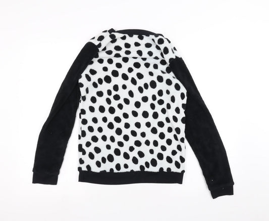 Disney Womens White Polka Dot  Pullover Jumper Size XS