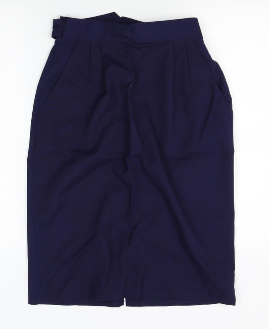 Perrie Womens Blue Straight & Pencil Skirt Size 14 - belted