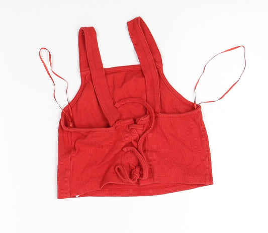 New Look Womens Red Cropped Tank Size 10