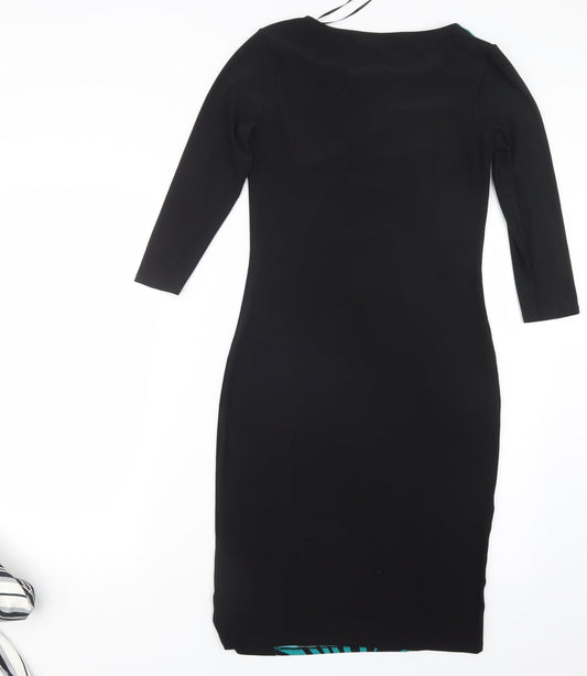 Debenhams Womens Black Geometric T-Shirt Dress Size 10