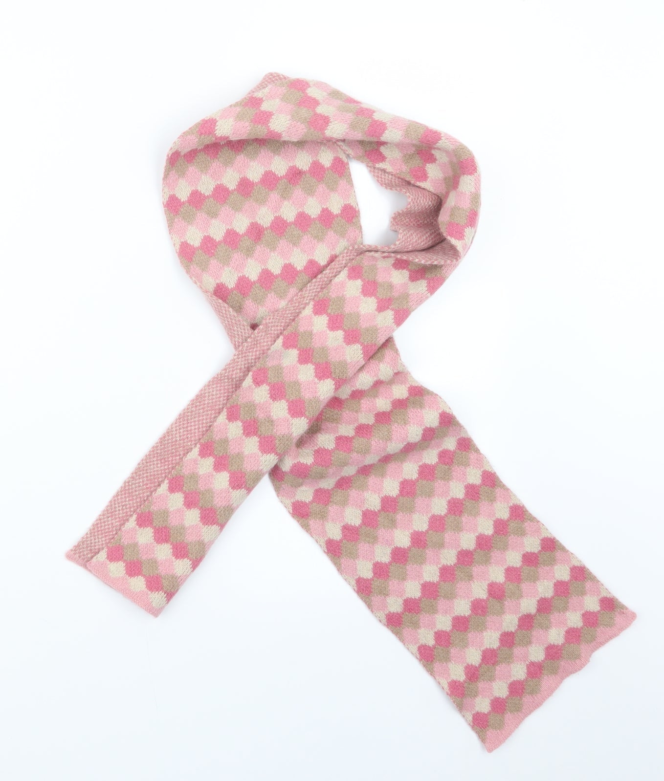 Preworn Womens Pink Knit Scarf