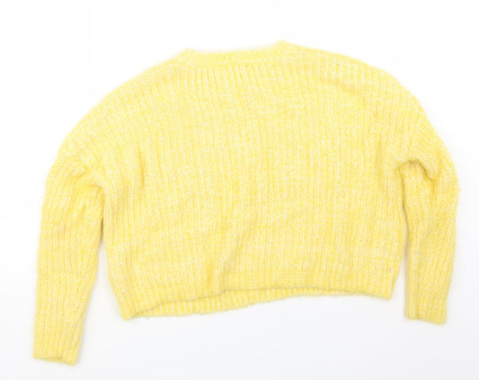 New Look Womens Yellow Knit Pullover Jumper Size M