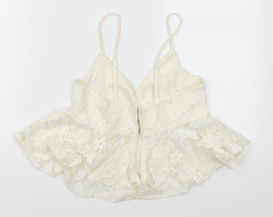 Wyldr Womens Ivory Lace Basic Tank Size S