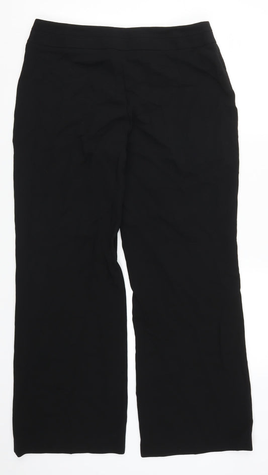Preworn Womens Black Trousers Size 14 L30 in