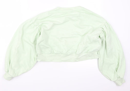 Bershka Womens Green Pullover Sweatshirt Size S