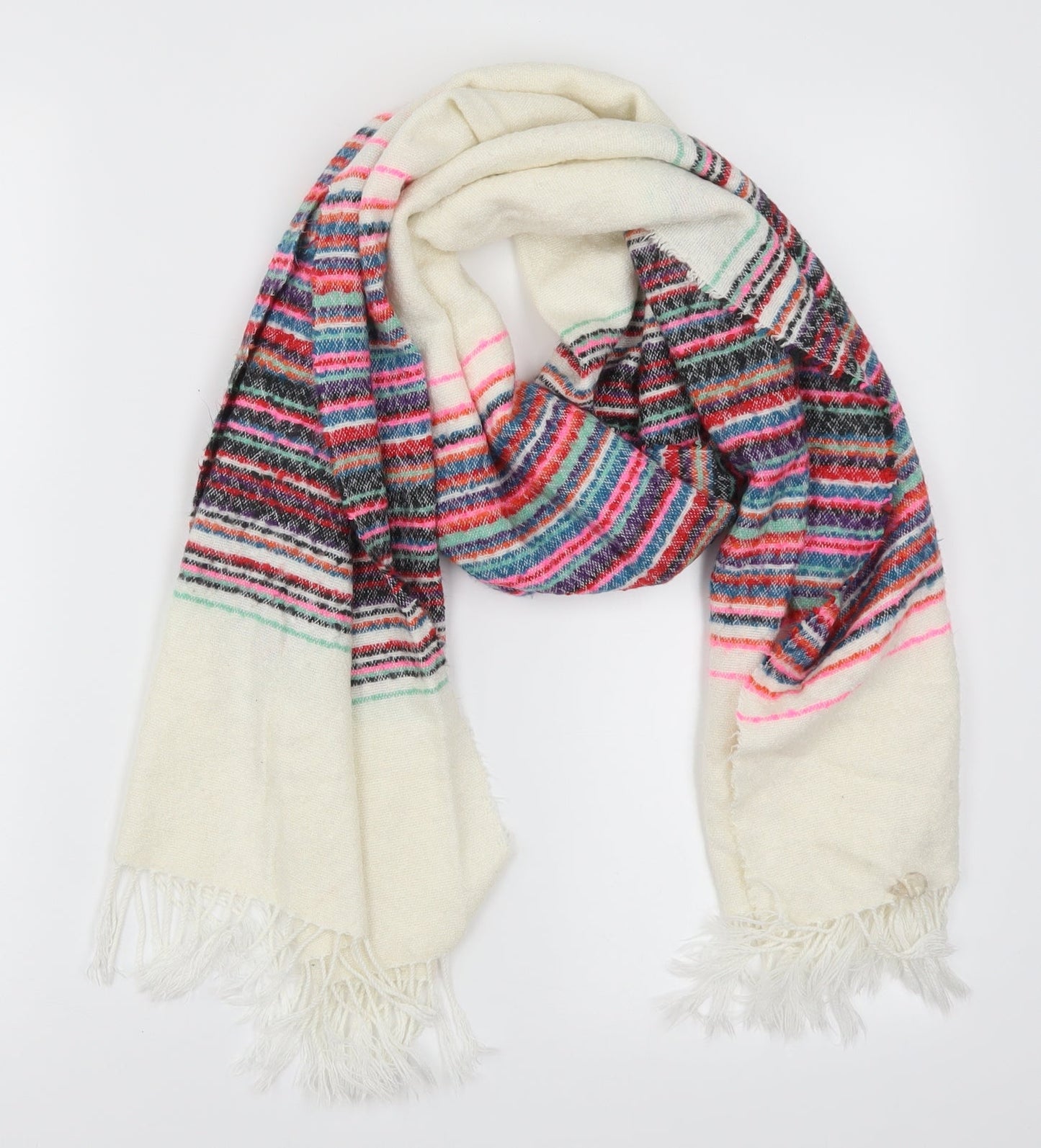Preworn Womens Multicoloured Striped Scarf