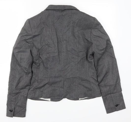 H&M Womens Grey Jacket Suit Jacket Size 8