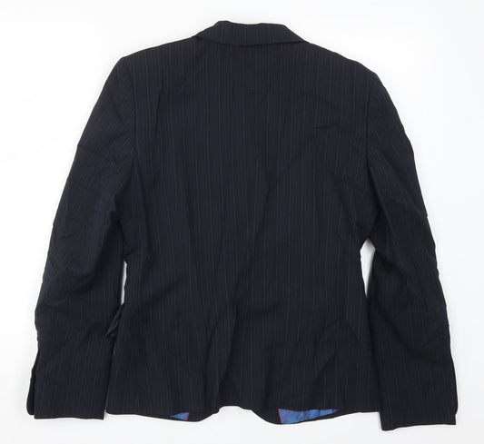 Wardrobes Womens Blue Striped Jacket Suit Jacket Size 10